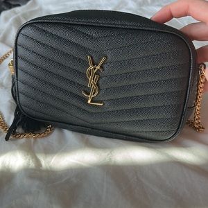 YSL Lou Mini Grain de Poudre Camera Crossbody Bag